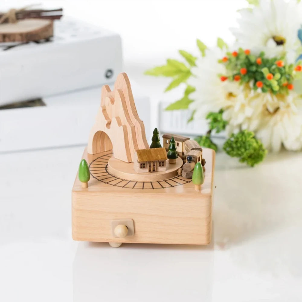 Wooden Carousel Music Box