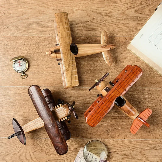 Solid Wood Airplane Decoration - Pinocchio village