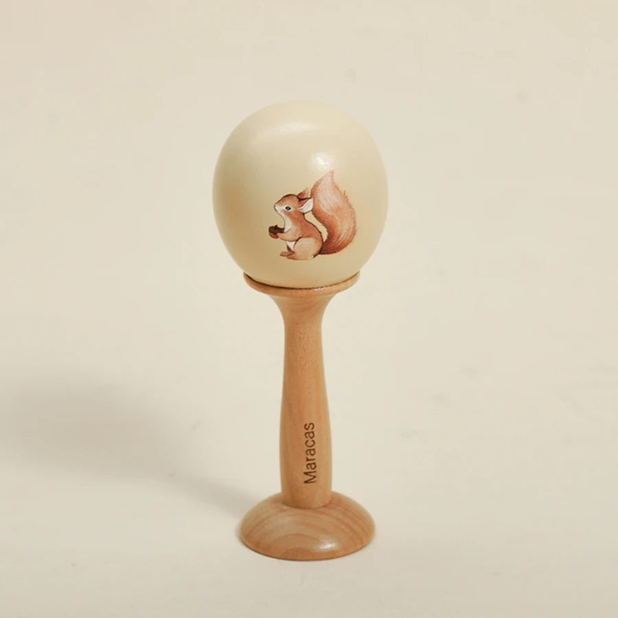 Wooden Bear Rattle Drum - Pinocchio village