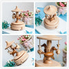 Wooden Carousel Music Box - Pinocchio village
