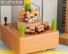 Wooden Carousel Music Box - Pinocchio village