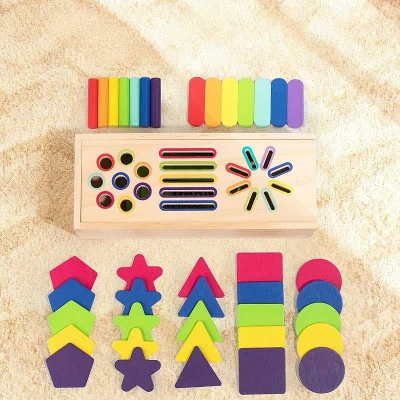 Wooden Geometric Solids Toy - Pinocchio village