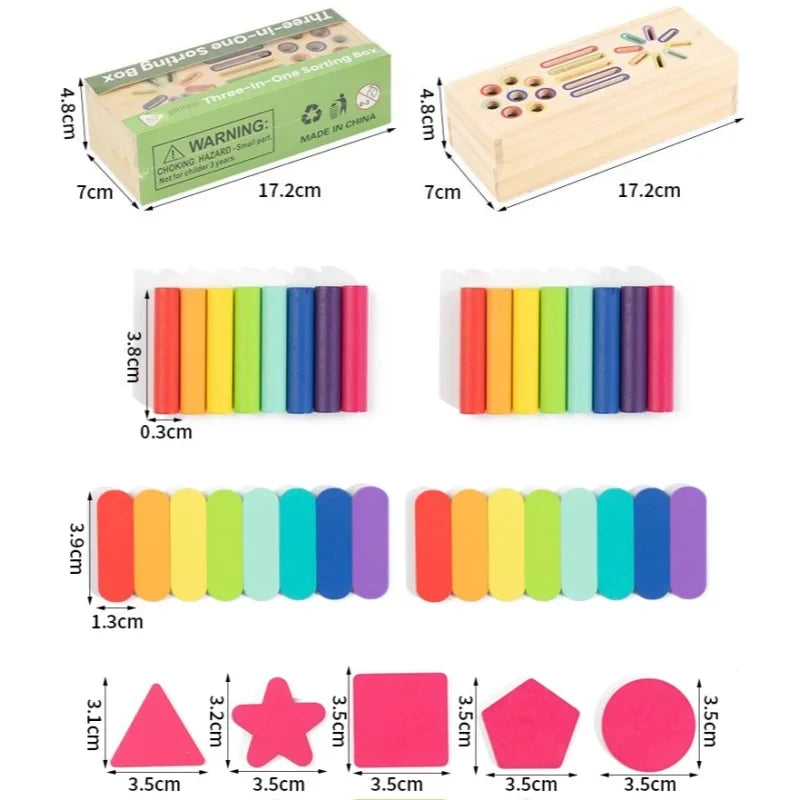 Wooden Geometric Solids Toy - Pinocchio village