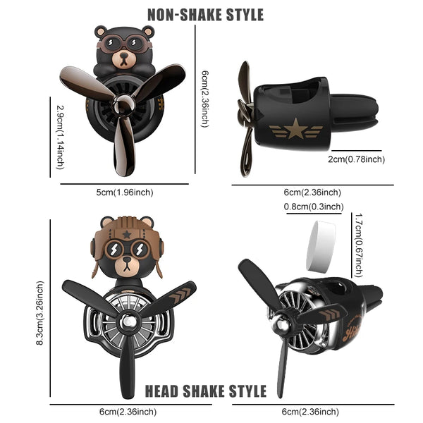 Pilot Bear Rotating Car Freshener.
