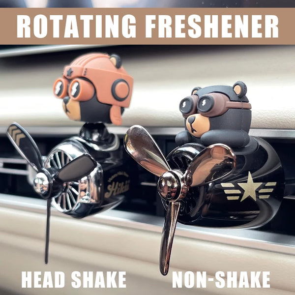 Pilot Bear Rotating Car Freshener