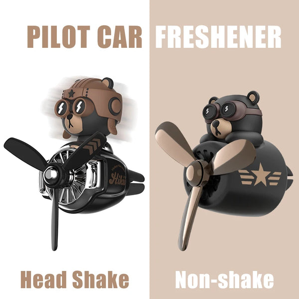 Pilot Bear Rotating Car Freshener
